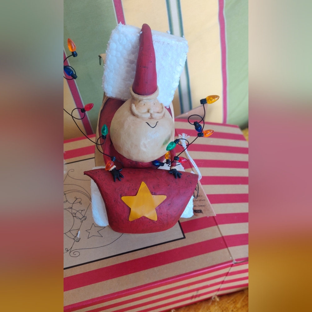 August Moon "Santa's On His Way" Figurine by Lang - Red and Cream - Picture 9 of 16